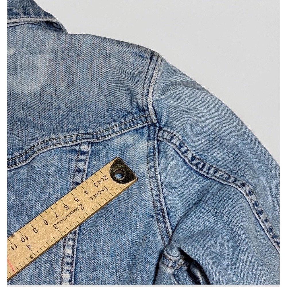 Gap 1969 Womens Light Wash Denim Trucker Jacket Size M Blue Stretch Cotton Blend - Picture 12 of 14